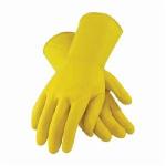 PIP® Assurance® 47170Y Chemical Resistant Gloves, Natural Rubber Latex, Yellow, Unlined Lining, 12 in L, Resists: Abrasion, Cut, Puncture and Tear, Unsupported Support, Beaded Rolled Cuff, 18 mil THK, Hand Specific Hand