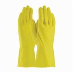 PIP® Assurance® 47170Y Chemical Resistant Gloves, Natural Rubber Latex, Yellow, Unlined Lining, 12 in L, Resists: Abrasion, Cut, Puncture and Tear, Unsupported Support, Beaded Rolled Cuff, 18 mil THK, Hand Specific Hand