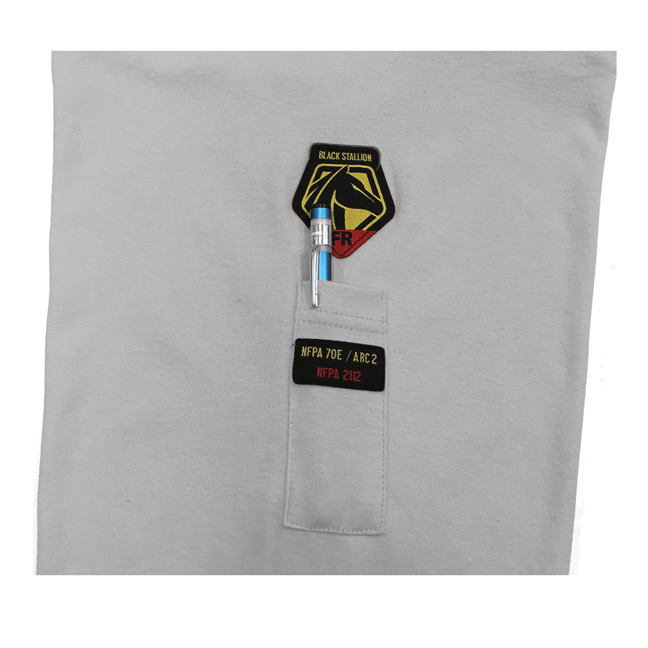 Black Stallion® TF2510-GY TF2510-GY Long Sleeve T-Shirt, Men's, Heather Gray, Cotton Jersey Knit