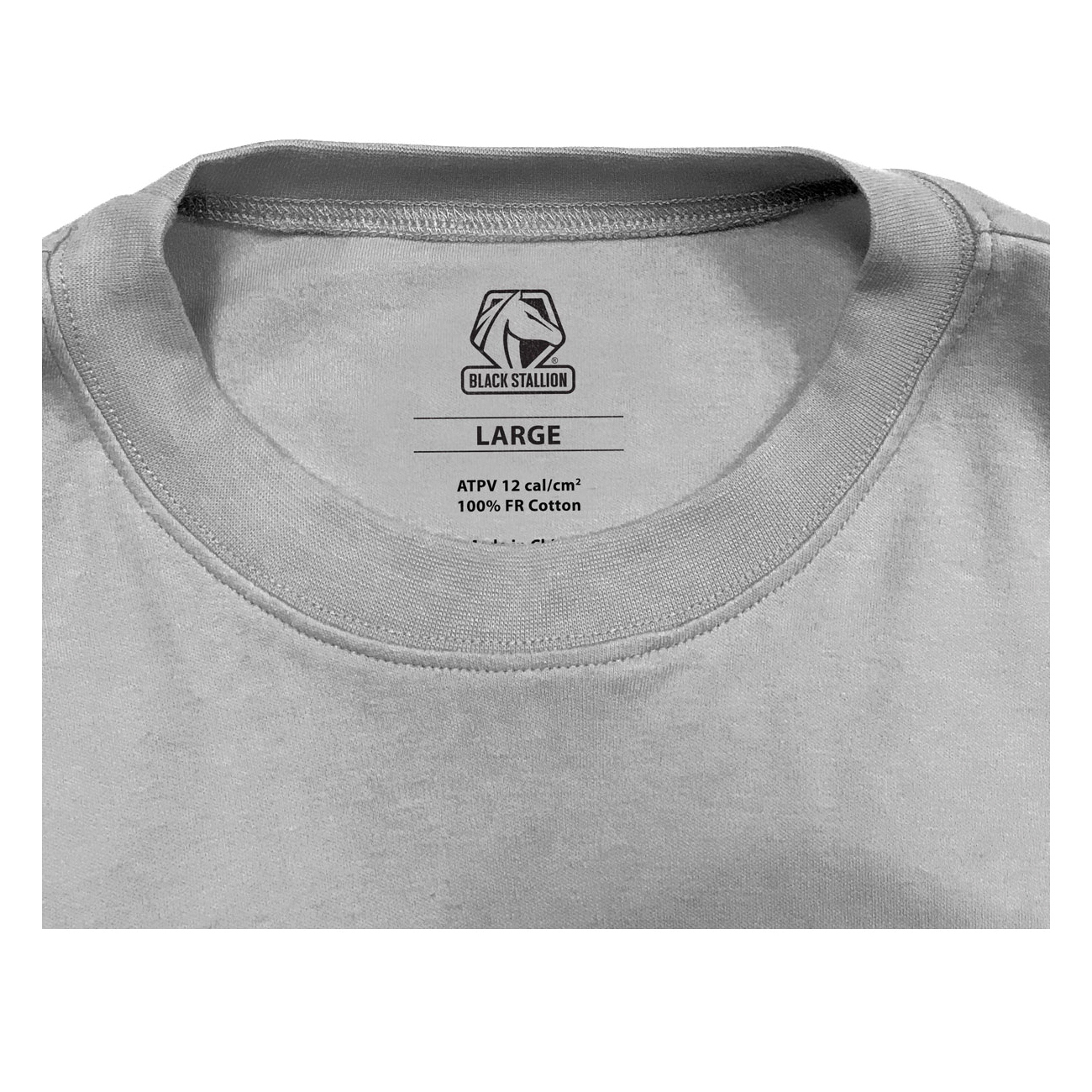 Black Stallion® TF2510-GY TF2510-GY Long Sleeve T-Shirt, Men's, Heather Gray, Cotton Jersey Knit