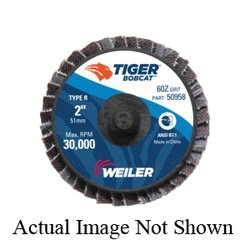 BobCat™ 50958 Type R Close Mini Standard Density Coated Abrasive Flap Disc, 3 in Dia Disc, 60 Grit, Medium Grade, Zirconia Alumina Abrasive, Type 29 Conical Disc