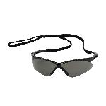 Bouton® 250-AN-10112 Anser™ Dual Lens Lightweight Protective Glasses With Adjustable Neck Cord, Anti-Scratch, Gray Lens, Half-Frame Frame, Black, Nylon Frame, Polycarbonate Lens, ANSI Z87.1+