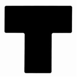 Brady® ToughStripe® 104464 Non-Reflective T-Shape Overlaminate Floor Corner Mark, 10 in L x 4 in W, Black, B-514 Polyester