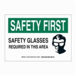 Brady® 123828 Rectangular Personal Protection (PPE) Sign, 7 in H x 10 in W, Black/Green on White, B-401 Polystyrene, Corner Hole Mount