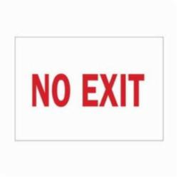 Brady® 22499 Rectangular Exit and Directional Sign, No Header, 7 in H x 10 in W, Red on White, B-401 Plastic, Corner Hole/Surface Mount