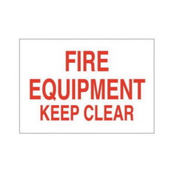 Brady® 43290 Rectangular Fire Sign, No Header, 7 in H x 10 in W, White on Red, B-555 Aluminum, Corner Hole/Surface Mount