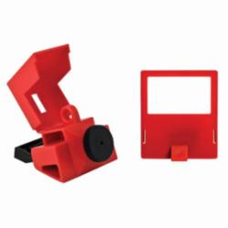 Brady® 65397 1-Pole Clamp-On Circuit Breaker Switch Lockout Device, For Use With 480/600 VAC Single Pole and Internal-Trip Multi-Pole Breaker, 1 Padlocks, 0.31 in Dia Max Padlock Shackle, LOTO-2 Polypropylene, Red