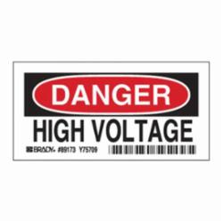 Brady® 84875 Rectangular Electrical Safety Sign, DANGER, 3-1/2 in H x 5 in W, Black/Red on White, B-302 Polyester, Self-Adhesive Mount