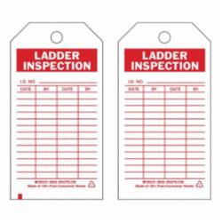 Brady® 86555 Rectangular Inspection and Material Control Tag, 5-3/4 in H 3 in W, Red on White, 3/8 in Hole, B-851 Polyester