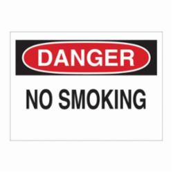 Brady® 88370 Rectangular No Smoking Sign, DANGER, 7 in H x 10 in W, Black/Red on White, B-302 Polyester, Self-Adhesive Mount