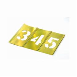 C.H.Hanson® 10011 15-Piece Interlocking Reusable Single Number Stencil Set, 2 in H, Gold, 28 ga Brass