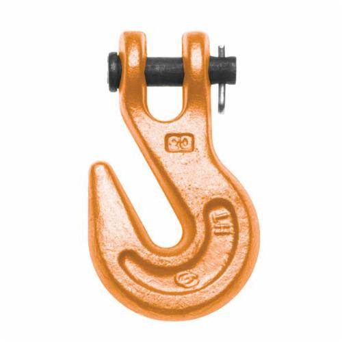 CM® M806A Fixed Hoisting/Anchor Grab Hook, 3/8 in Trade, 7100 lb Load, 80 Grade, Clevis Attachment, Steel Alloy