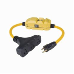 Southwire® 26020008-6 In-Line Protected GFCI Tri-Cord, 120 VAC, 15 A, 1 Pole, 3 Wires, 12/3, Yellow