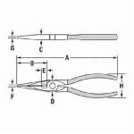 Channellock® 317 Long Nose Side-Cutting Plier With Cutter, 2.36 in L x 0.87 in W, Cross Hatched Teeth Carbon Steel Jaw, 8 in OAL