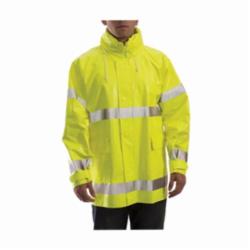 Tingley Comfort-Brite® J53122 Flame Resistant Jacket, Men's, Fluorescent Yellow/Green, Polyester/PVC, Resists: Flame, Mildew, Acid, Oil, Alcohols, Salts and Alkalis, ANSI/ISEA 107 Type R Class 3, Detachable Hood