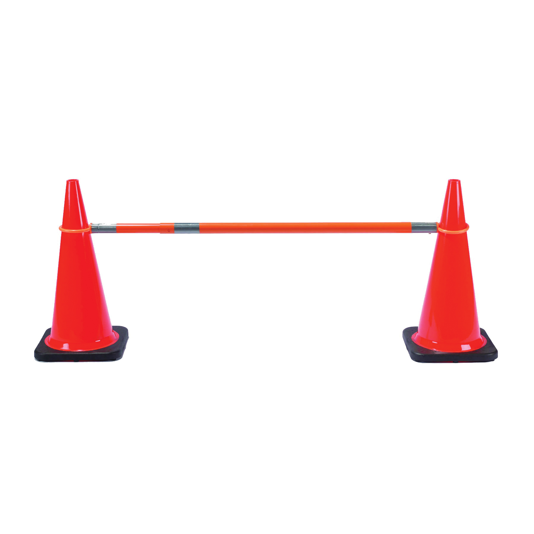 Cortina® 03-824CB Retractable Cone Bar With (3) 4 in High Intensity Collars, For Use With PVC Traffic Cones, Orange