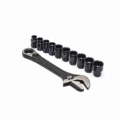 Crescent® X6™ CPTAW8 Adjustable Wrench and Socket Set, 11 Pieces, Black Phosphate