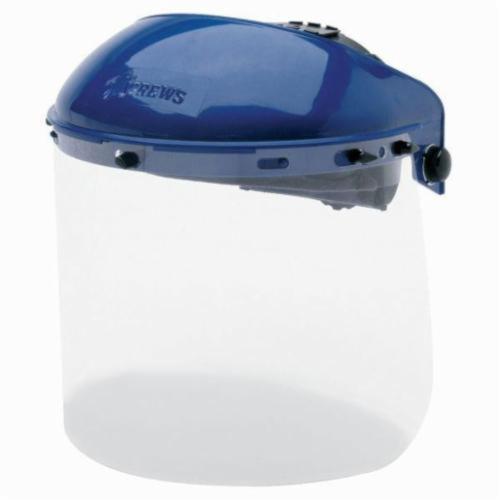 MCR Safety 103 Takeup Faceshield Headgear With Adjustable Headband, Blue, Polycarbonate, Ratchet Adjustment