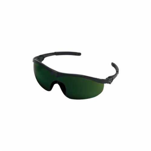 MCR Safety ST1150 Storm® Plus Single Lens Safety Glasses, Duramass® Hard Coat, Green Filter 5.0 Lens, Half-Frame Frame, Black, Nylon Frame, Polycarbonate Lens, ANSI Z87+, CE EN 166, CAN/CSA Z94.3