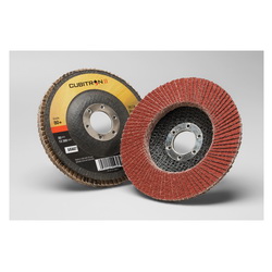 Cubitron™ II 7000148183 Type 27 Flap Disc, 4-1/2 in Dia Disc, 7/8 in Center Hole, 80+ Grit, Medium Grade, Precision Shaped Ceramic Abrasive, Type 27 Disc