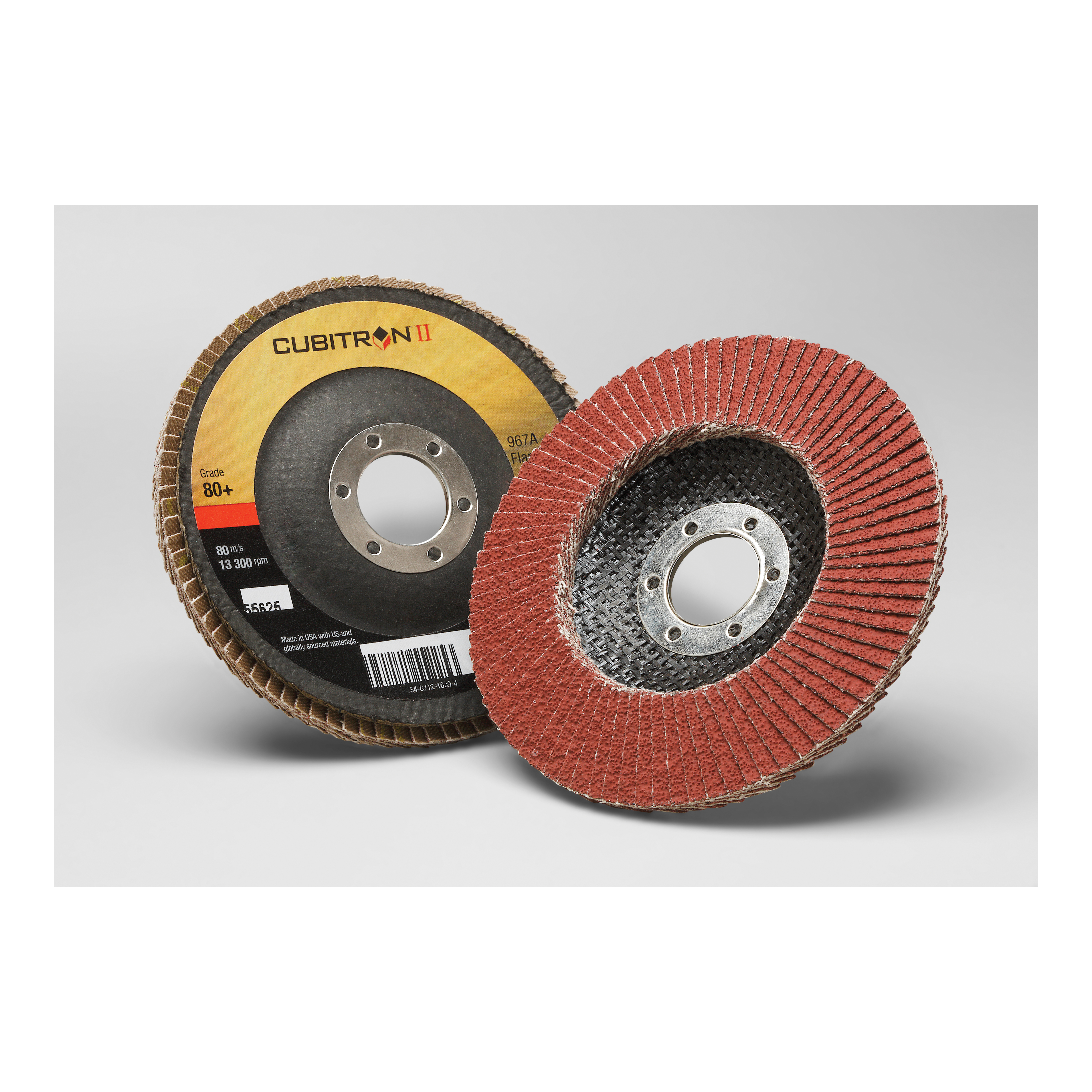 Cubitron™ II 7000148189 Type 29 Flap Disc, 4-1/2 in Dia Disc, 7/8 in Center Hole, 80+ Grit, Medium Grade, Precision Shaped Ceramic Abrasive, Type 29 Disc