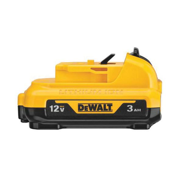 DeWALT® DCB124 Battery, 3 Ah 12V MAX* Lithium-Ion Battery, 12 VDC Charge, For Use With DCB100, DCB101, DCB102, DCB103, DCB104, DCB107, DCB112, DCB113, DCB115, DCB119 12V MAX* Tools and Chargers