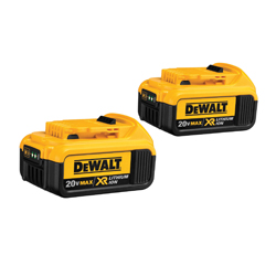 DeWALT® 20V MAX* MATRIX™ XR™ DCB204-2 2-Piece High Capacity Premium Slide, 4 Ah Li-Ion Battery, 20 VDC Charge, For Use With DeWALT® 20 V MAX Li-Ion Chargers and Power TMAX