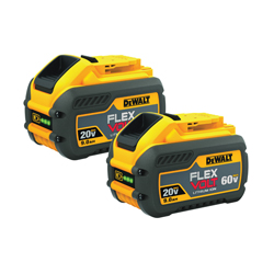 DeWALT® 20V/60V MAX* FLEXVOLT™ DCB609-2 Battery Pack, 9 Ah Li-Ion Battery, 20/60 VAC Charge, For Use With DeWALT® 20 V MAX*, 60 V MAX* and 120 V MAX* Tools