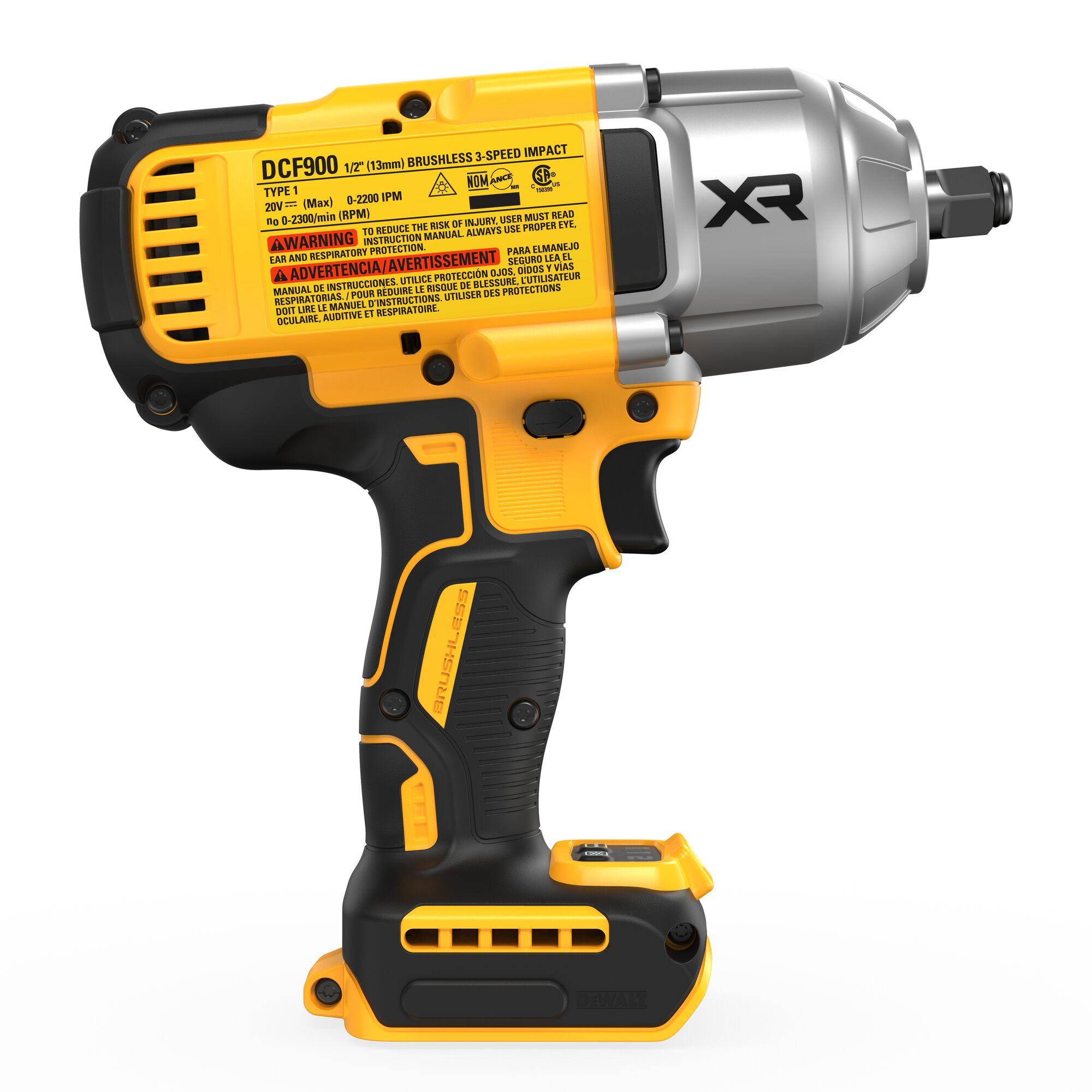 DeWALT® DCF900B Cordless Wrench, 1/2 in Drive Impact/Power Drive, 2200 bpm, 16800 in-lb Torque Rating, 20 VDC