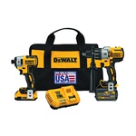 DeWALT® 20V MAX* FLEXVOLT™ DCK299D1T1 2-Tool Cordless Hammer Drill and Impact Driver Kit, Tools: Hammer Drill/Driver, Impact Driver and Reciprocating Saw, 20/60 V, 2/6 Ah Lithium-Ion