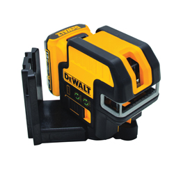 DeWALT® 12V MAX* DW0825LG Automatic Self-Leveling Horizontal/Vertical Projection Cross Line Laser, 165 ft Measuring, +/-1/8 in at 30 ft Accuracy, +/-5 deg Auto Leveling, 5 Beams, 12 V Lithium-Ion Battery