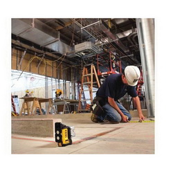 DeWALT® DW089K Electronic Self-Leveling Rotary Laser Level Kit, 50 ft with Detector/166 ft without Detector Measuring, +/-1/8 in at 30 ft Accuracy, 4 AA Alkaline Battery