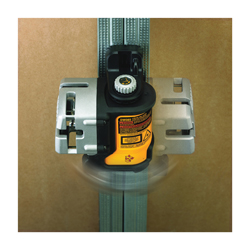 DeWALT® DW089K Electronic Self-Leveling Rotary Laser Level Kit, 50 ft with Detector/166 ft without Detector Measuring, +/-1/8 in at 30 ft Accuracy, 4 AA Alkaline Battery