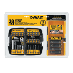 DeWALT® Impact Ready® DW2169 Fastening Set, 38 Pieces, 1/4 in Drive, High Carbon Steel