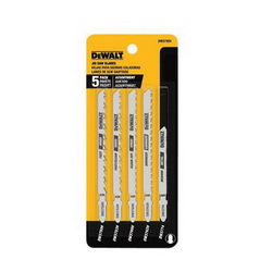 DeWALT® DW3795H High Performance Jig Saw Blade Set, 5 Pieces, 3 to 5 in L Blade, 6/10/18 TPI, Precision Ground Teeth, T-Shank, For Use With Jig Saws, Bi-Metal/High Carbon Steel