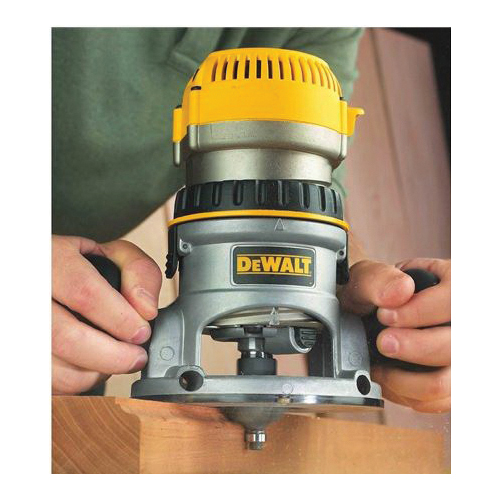 DeWALT® DW618 Corded EVS Fixed Base Mid Size Electric Router, Toggle Switch, 1/4 in, 1/2 in Chuck, 8000 to 24000 rpm Speed, 2-1/4 hp, 120 V AC
