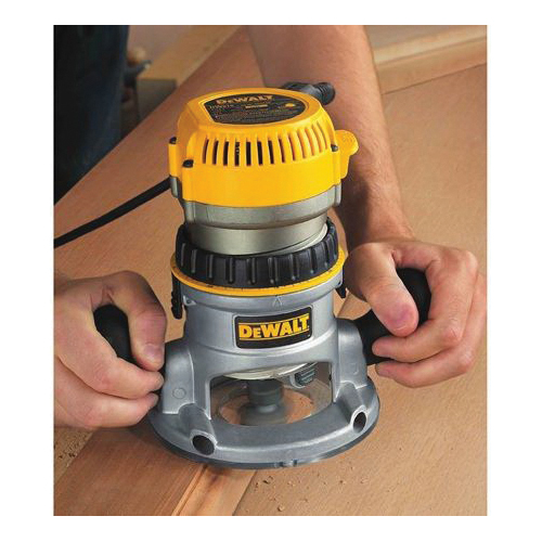 DeWALT® DW618 Corded EVS Fixed Base Mid Size Electric Router, Toggle Switch, 1/4 in, 1/2 in Chuck, 8000 to 24000 rpm Speed, 2-1/4 hp, 120 V AC