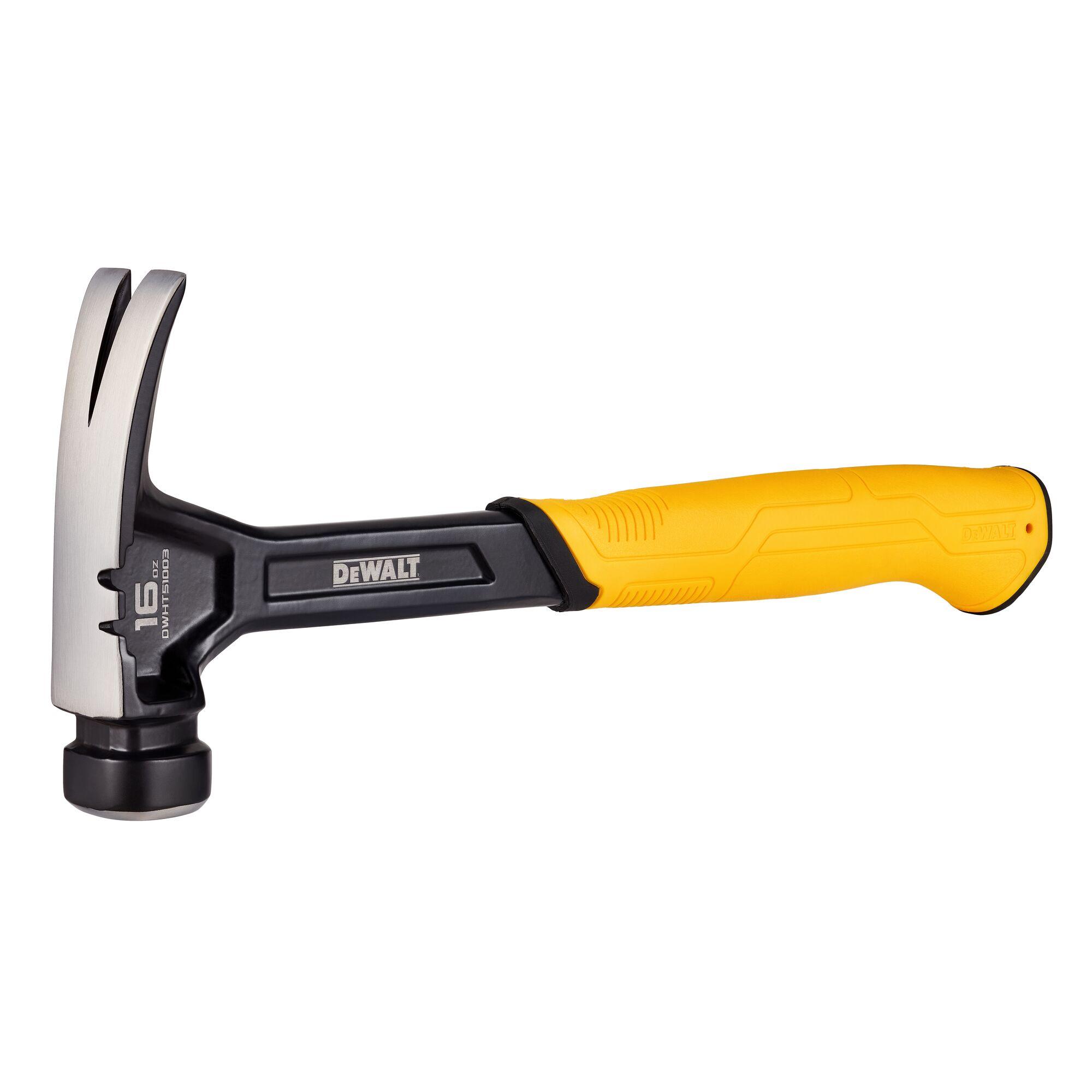 DeWALT® DWHT51003 Hammer, 13 in OAL, Smooth Face Surface, 16 oz Head Steel Head, Straight Claw