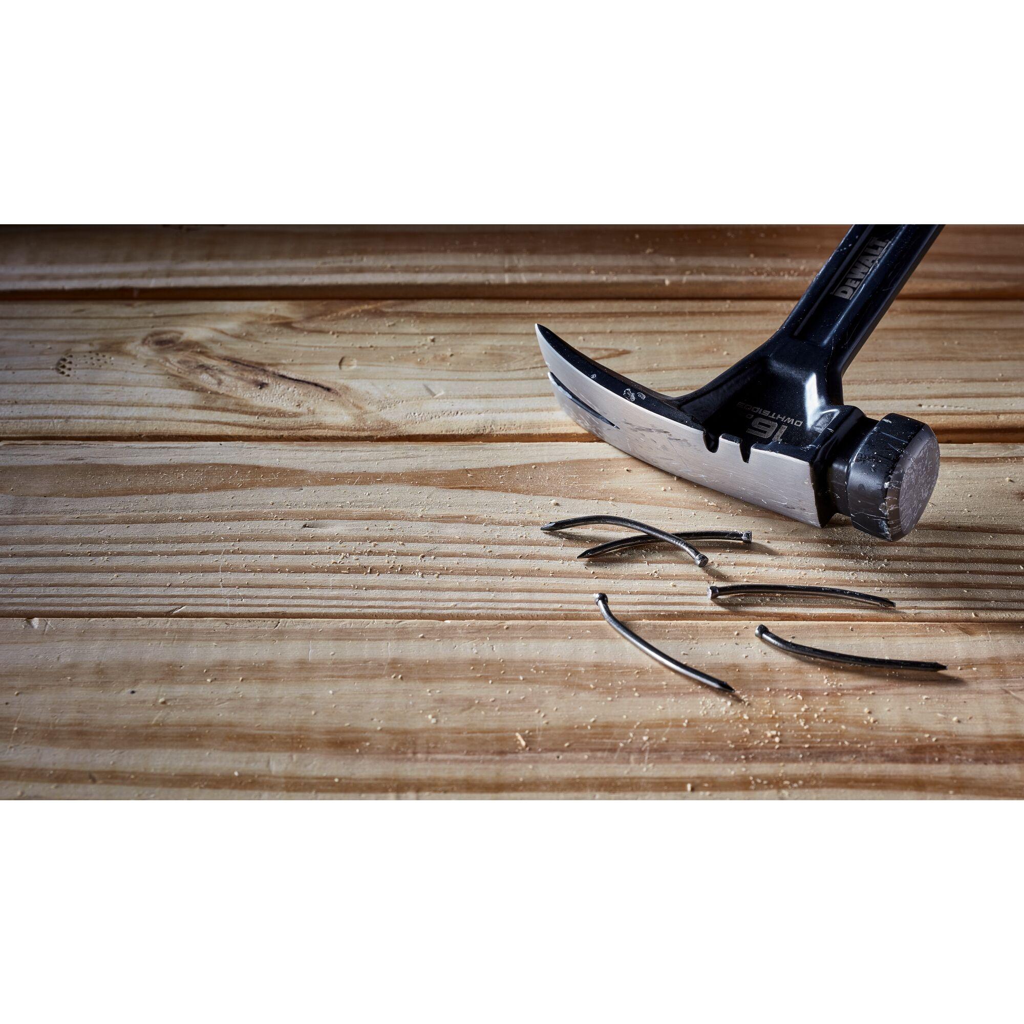 DeWALT® DWHT51003 Hammer, 13 in OAL, Smooth Face Surface, 16 oz Head Steel Head, Straight Claw