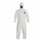 DuPont™ TY127SWHMD002500 Disposable Coverall With Respirator Fit Hood, Elastic Wrist and Ankle, M, White, 5.9 mil Tyvek® 400, 36-3/4 to 40-1/4 in Chest, 28 in L Inseam