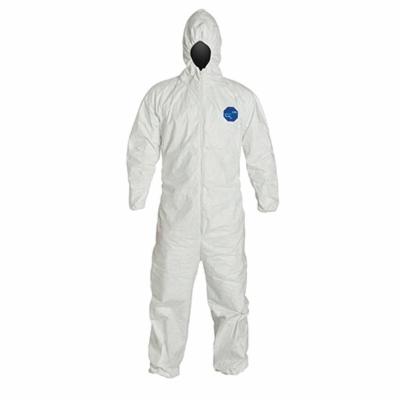 DuPont™ TY127SWHMD002500 Disposable Coverall With Respirator Fit Hood, Elastic Wrist and Ankle, M, White, 5.9 mil Tyvek® 400, 36-3/4 to 40-1/4 in Chest, 28 in L Inseam