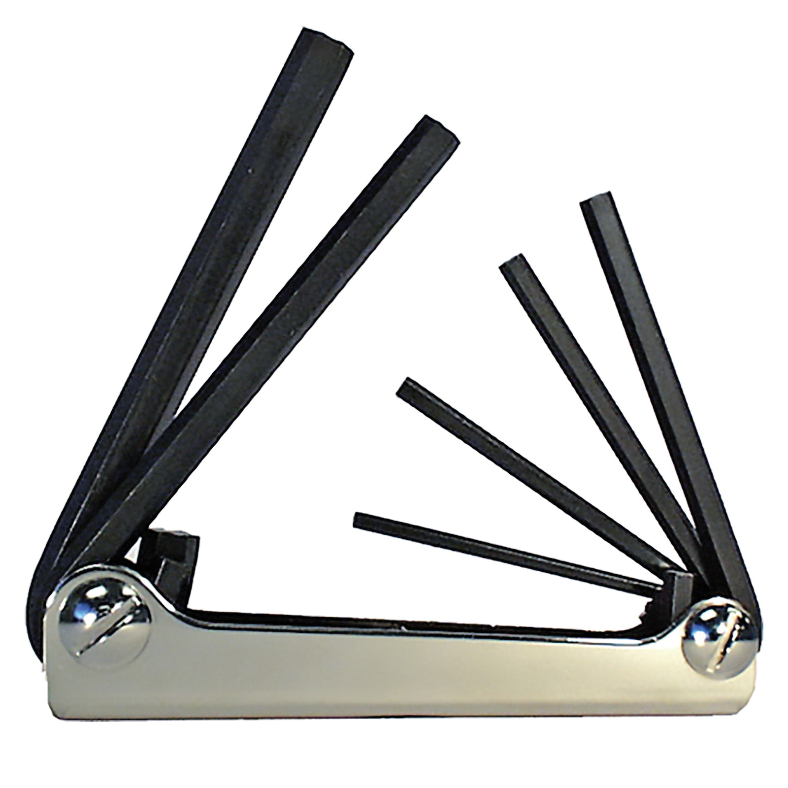 Eklind® 21151 Classic Long Key Set, 6 Pieces, 3 to 10 mm Hex, Fold-Up Handle, ANSI B18.3, Alloy Steel, Black Oxide