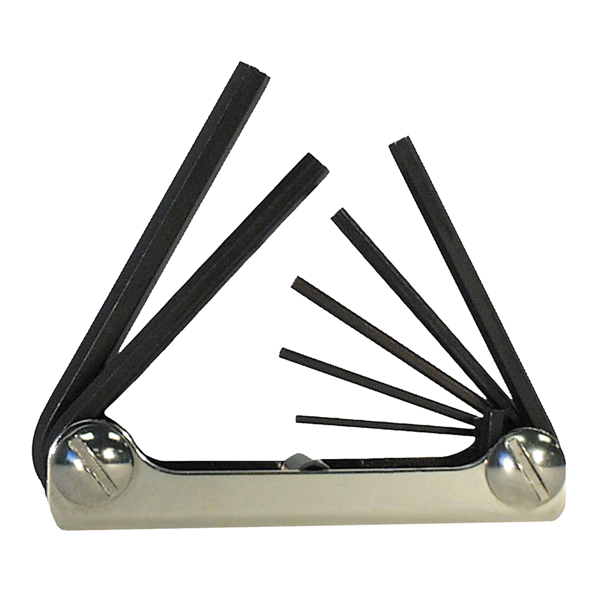 Eklind® 21171 Classic Short Key Set, 7 Pieces, 1.5 to 6 mm Hex, Torx® Drive, Fold-Up Handle Handle, ANSI B18.3, Black Oxide