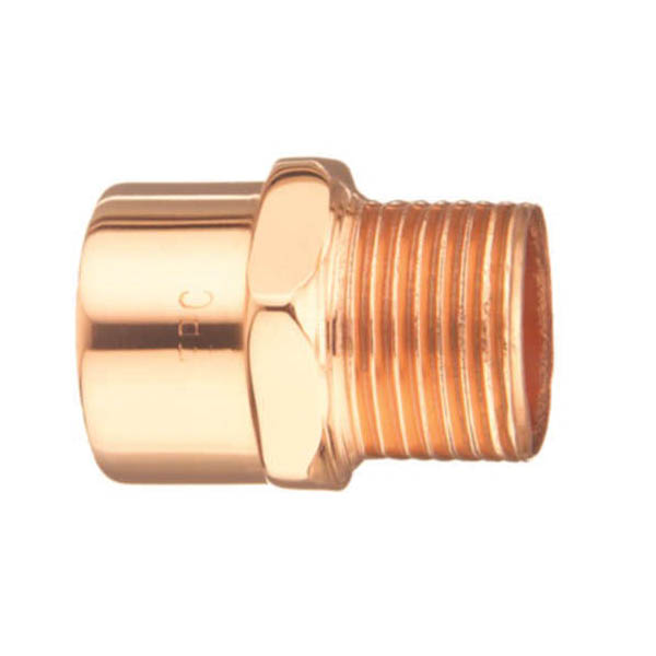 EPC 10030320 104-R Solder Reducing Male Adapter, 1/2 x 1/4 in, Solder x MNPT, Copper, Domestic