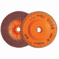 Walter Surface Technologies Enduro-Flex™ 06B454 06-B Close Spin-On Coated Flap Disc, 4-1/2 in Dia Disc, 40 Grit, Coarse Grade, Zirconia Alumina Abrasive, Type 27S Disc