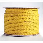 Erin Rope TWPY061200 3-Strand Premium Twisted Rope, 3/16 in Dia x 1200 ft L, Yellow, Polypropylene, 50 lb Load