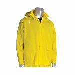 PIP® FALCON™ 201-370X5 3-Piece Premium Rainsuit, 5XL, Hi-Viz Lime Yellow, Polyester/Corduroy/PVC, 58 in Waist, 35 in L Inseam, Detachable Hood