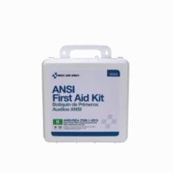 First Aid Only® 90566 First Aid Kit, Wall Mount, 195 Components, Plastic Case, 2-3/4 in H x 9.19 in W x 9.19 in D