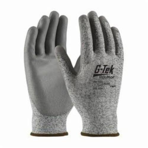 G-Tek® 16-150 Unisex Cut Resistant Gloves, Polyurethane Coating, PolyKor™, Continuous Knit Wrist Cuff, Resists: Abrasion, Chemical, Cut, Puncture, Tear, UV and Water, ANSI Cut-Resistance Level: A2
