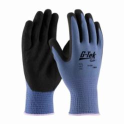 G-Tek® GP™ 34-500 General Purpose Gloves, Coated, Nitrile Palm, Nylon, Black/Blue, Knit Wrist Cuff, Nitrile Coating, Resists: Abrasion, Cut, Puncture and Tear, Nylon Lining, Seamless Knit